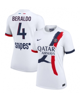Billige Fotballdrakt Paris Saint-Germain Lucas Beraldo #4 Replika Bortedrakt Dame 2025-26 Kortermet Billige Fotballdrakt Paris Saint-Germain Lucas Beraldo #4 Replika Bortedrakt Dame 2025-26 Kortermet